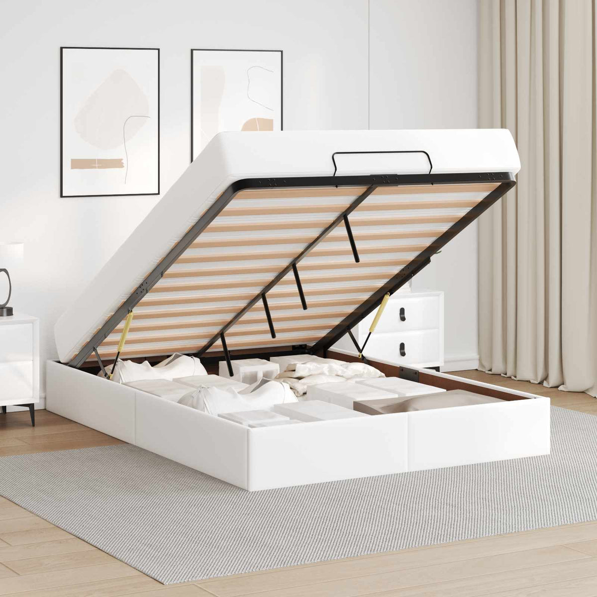Cadre de lit avec matelas Autre 2 pc Blanc PVC - XIOS