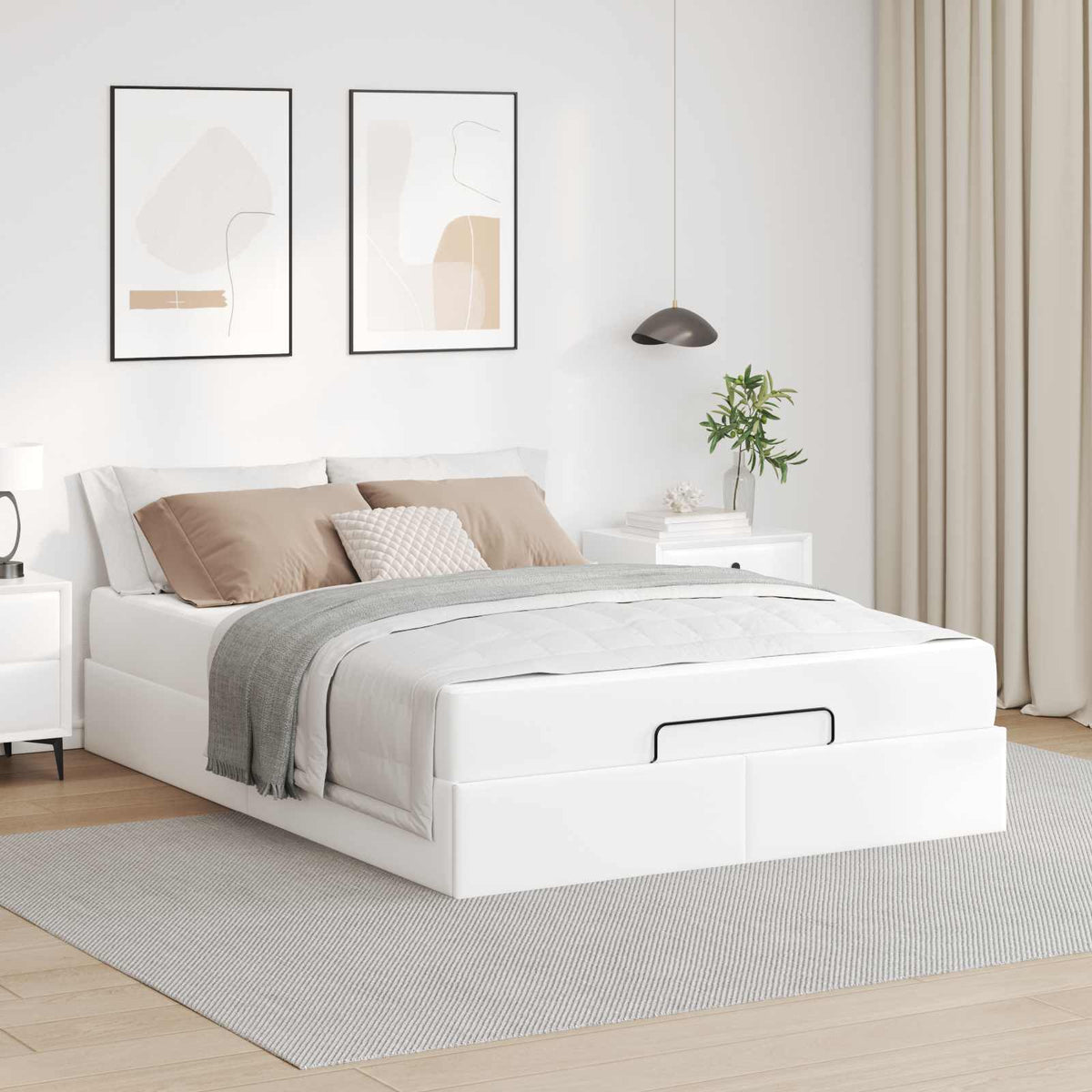Cadre de lit avec matelas Autre 2 pc Blanc PVC - XIOS