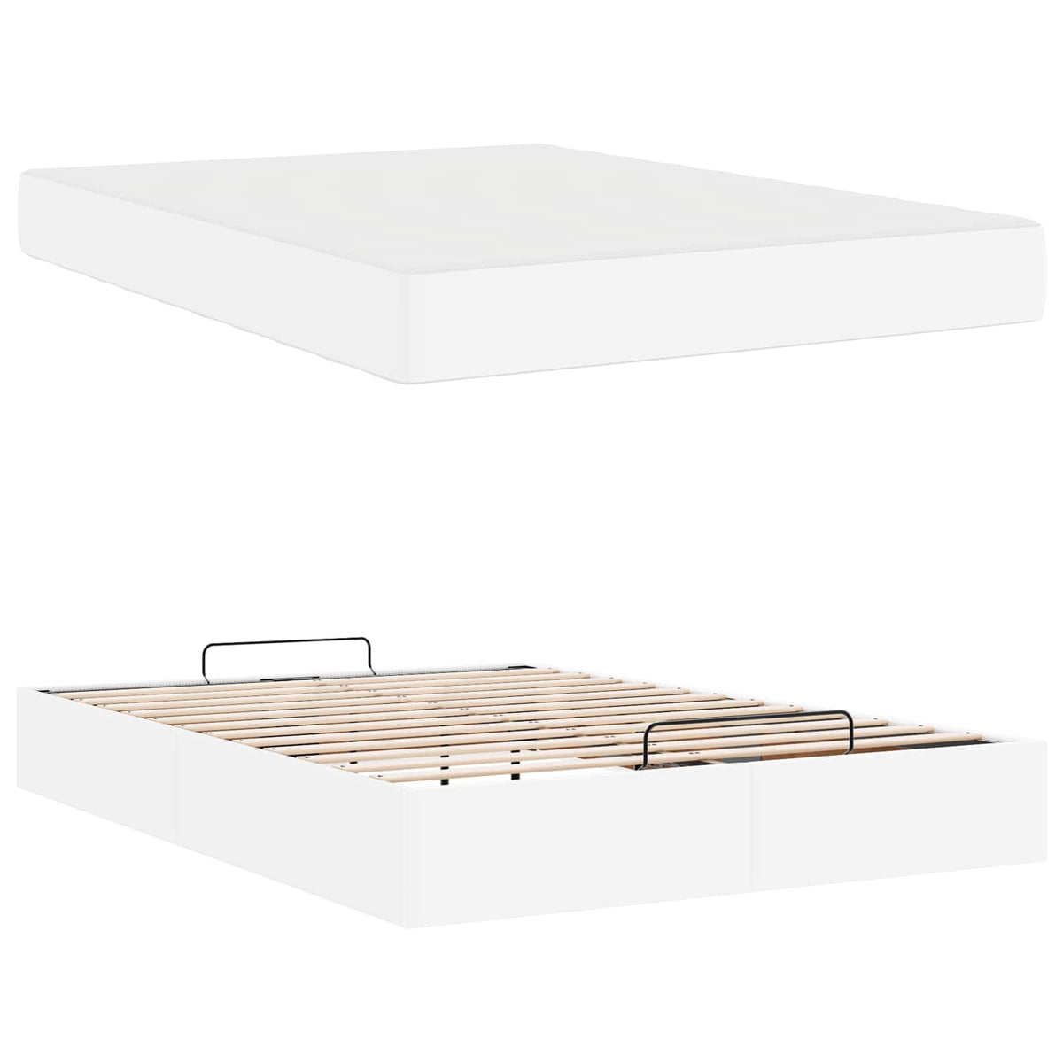 Cadre de lit avec matelas Autre 2 pc Blanc PVC - XIOS
