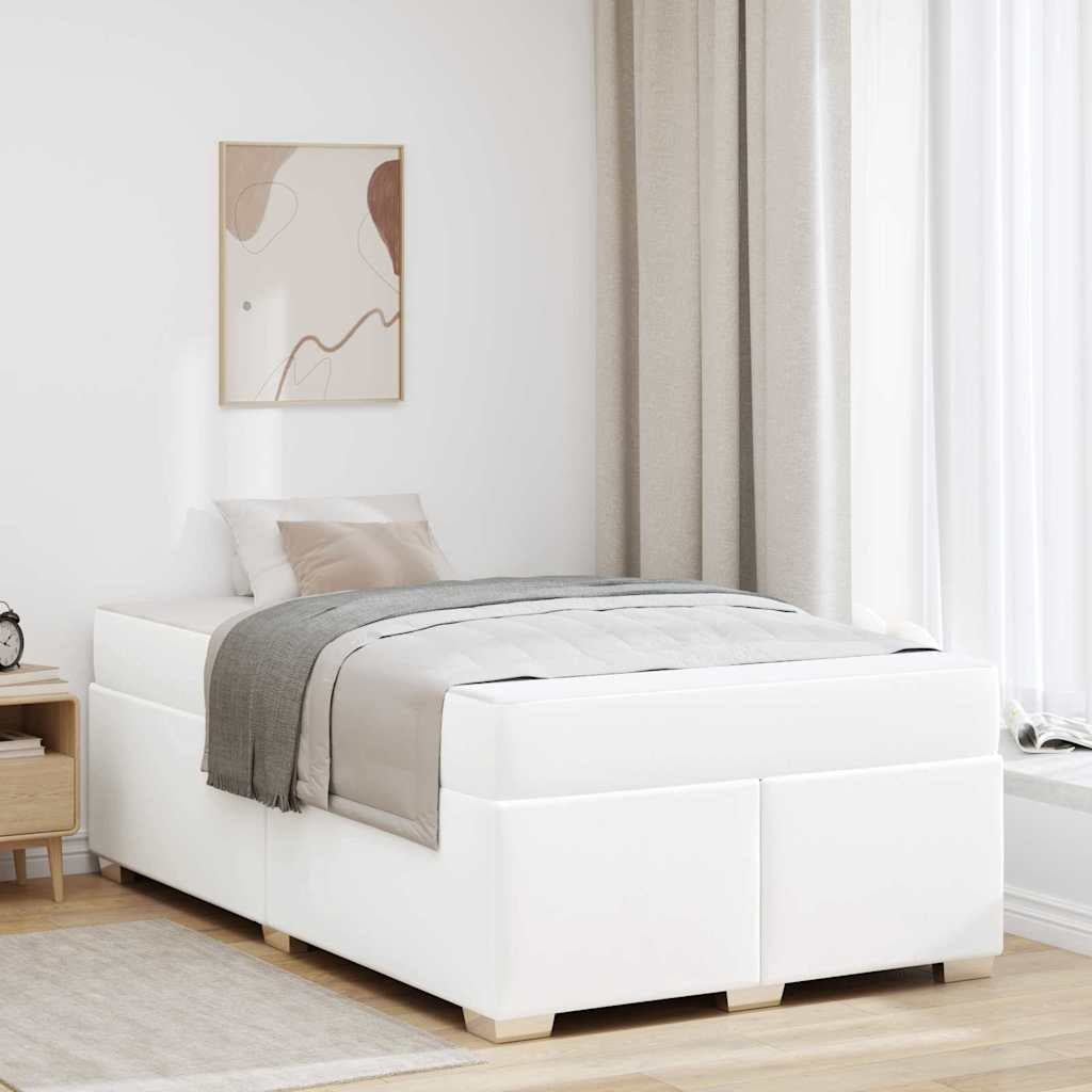 Cadre de lit avec matelas Blanc 120 x 200 cm tissu - XIOS