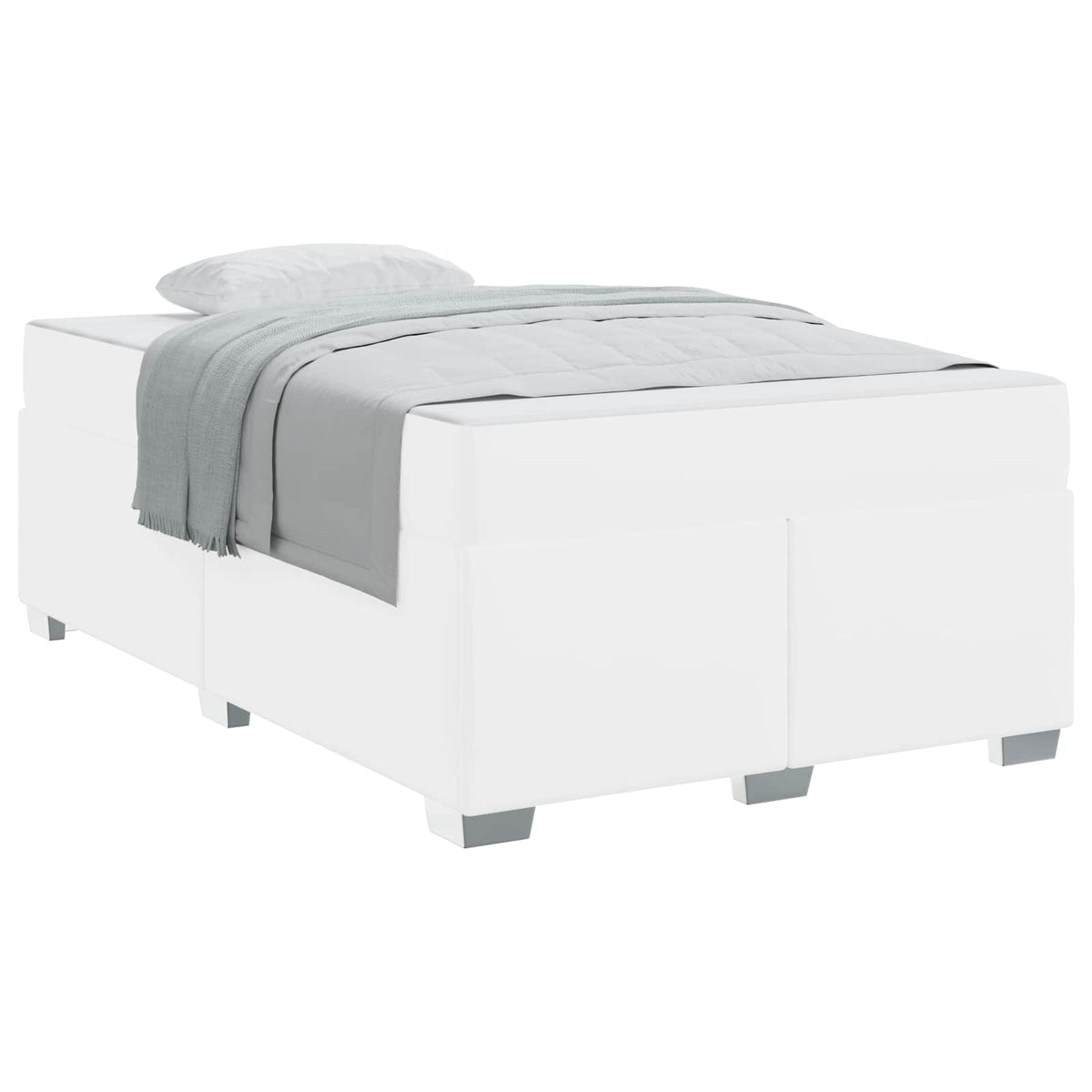 Cadre de lit avec matelas Blanc 120 x 200 cm tissu - XIOS