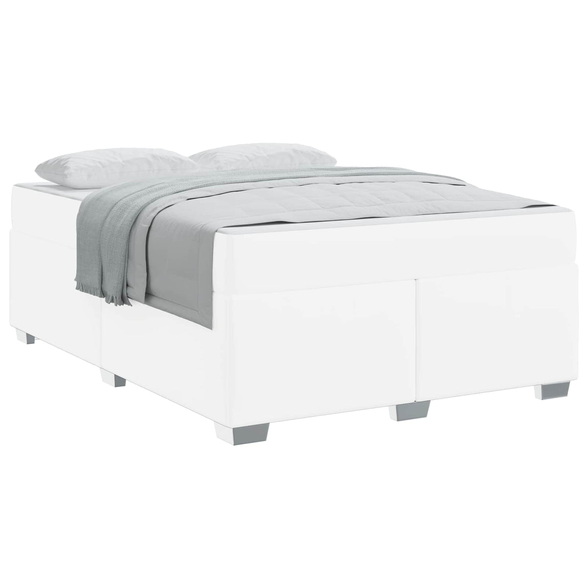 Cadre de lit avec matelas Blanc 140 x 200 cm tissu - XIOS