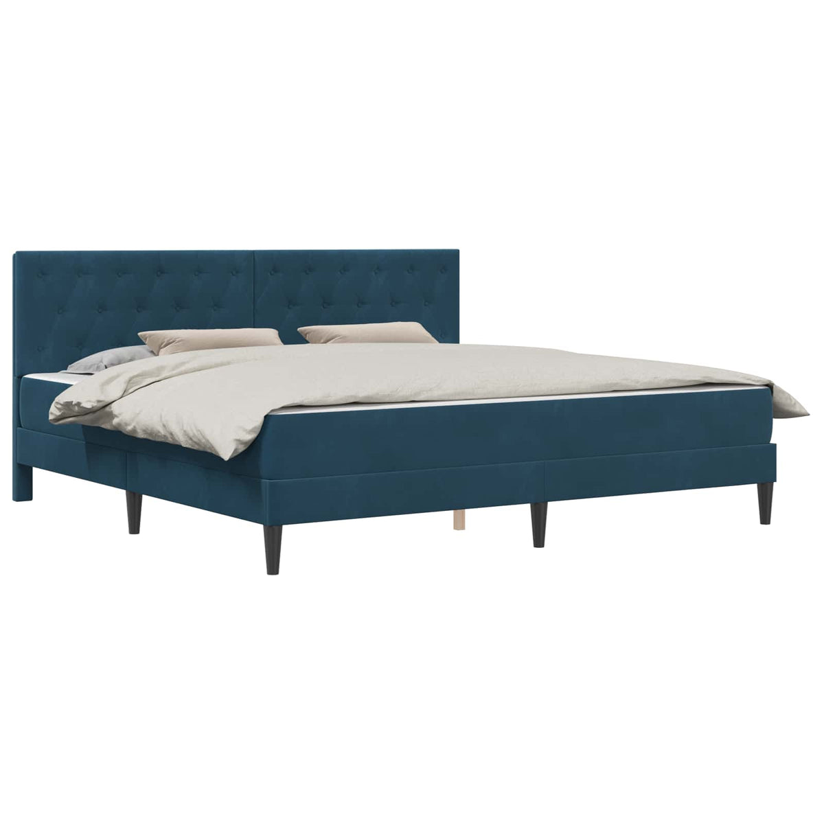 Cadre de lit avec matelas Bleu 180 x 200 cm Velours - XIOS