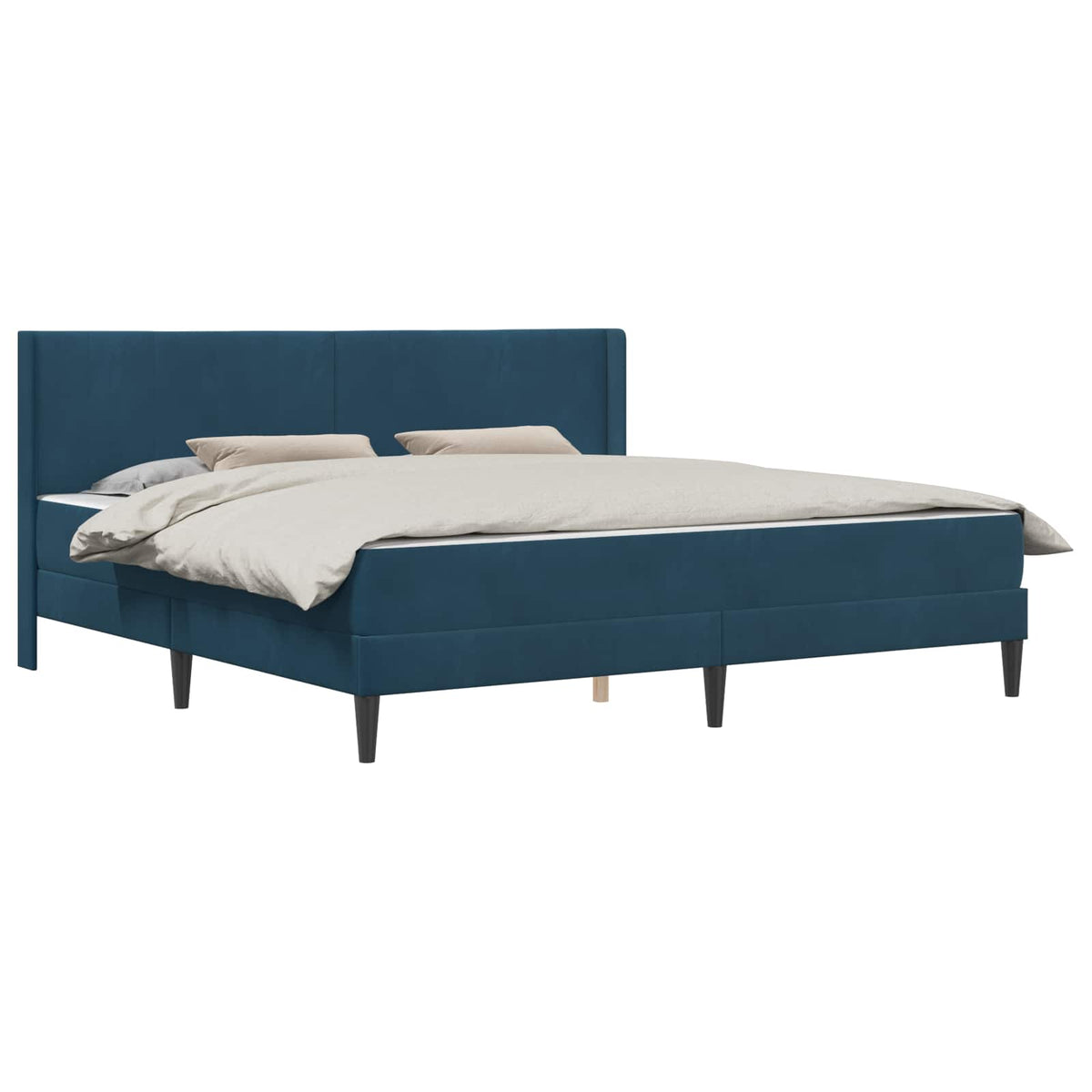 Cadre de lit avec matelas Bleu 200 x 200 cm Velours - XIOS