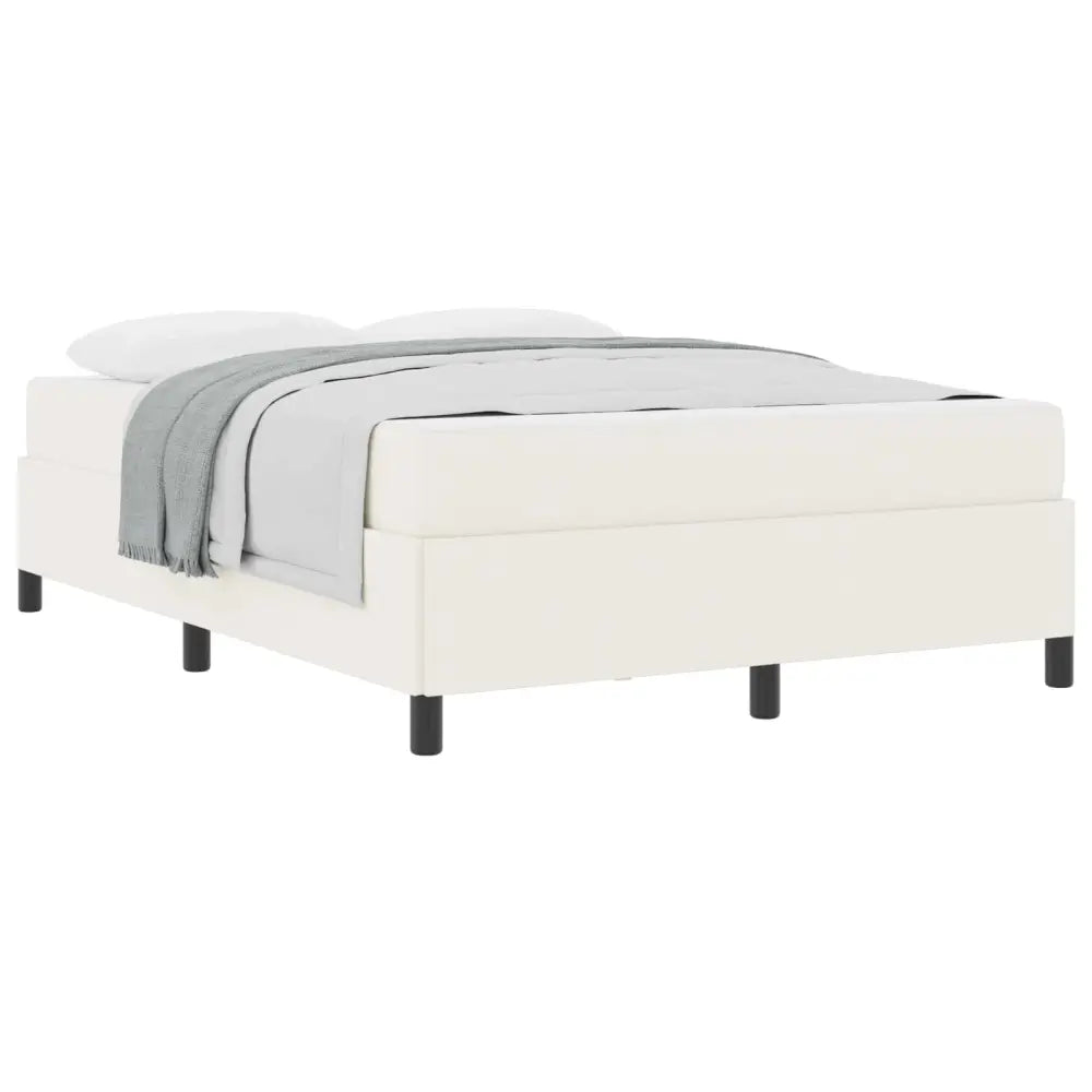 Cadre de lit avec matelas Crème 160 x 200 cm tissu - XIOS
