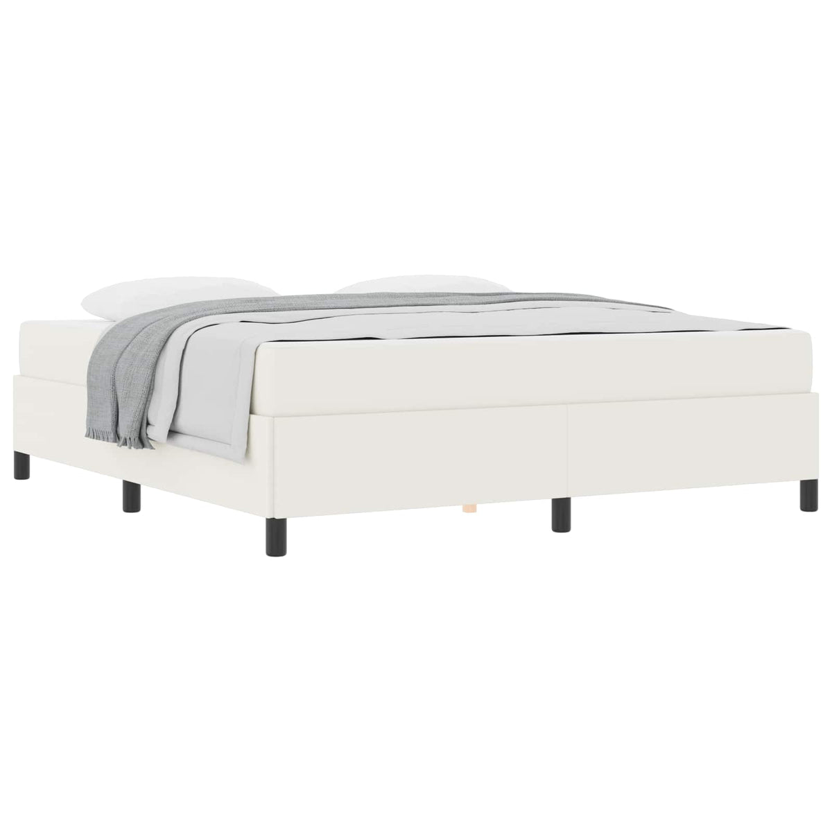 Cadre de lit avec matelas Crème 180 x 200 cm tissu - XIOS