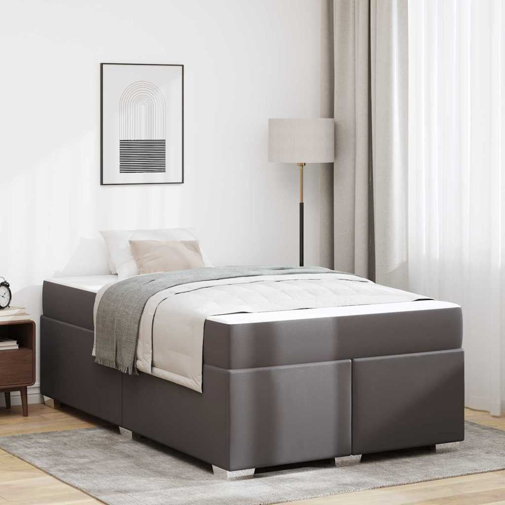Cadre de lit avec matelas Gris 120 x 200 cm tissu - XIOS