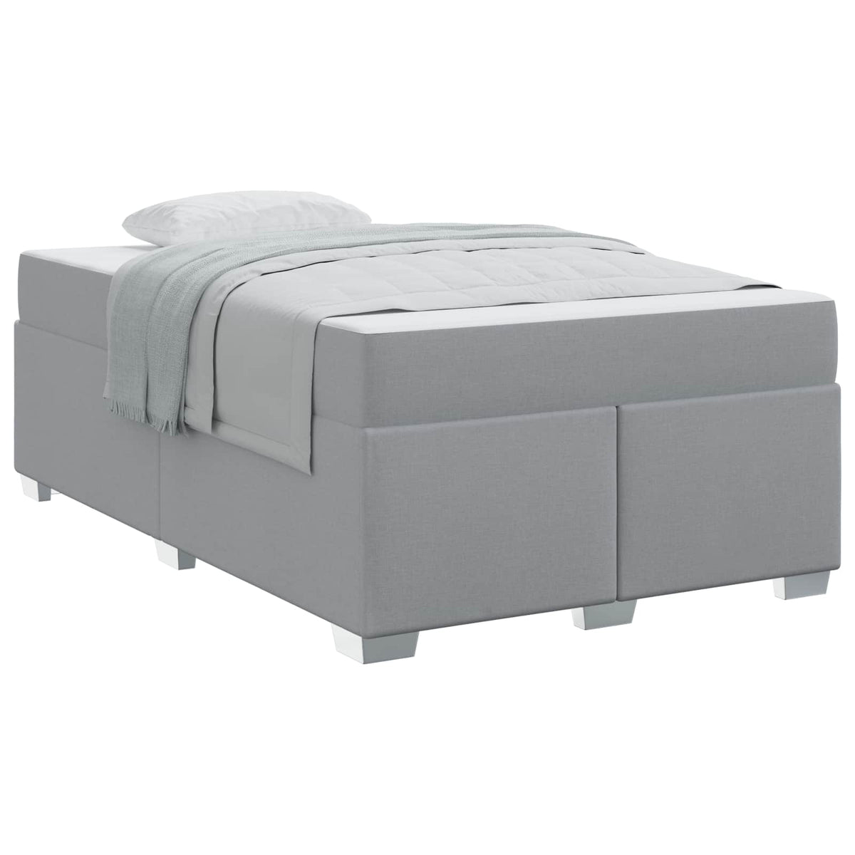 Cadre de lit avec matelas Gris clair 120 x 190 cm tissu - XIOS
