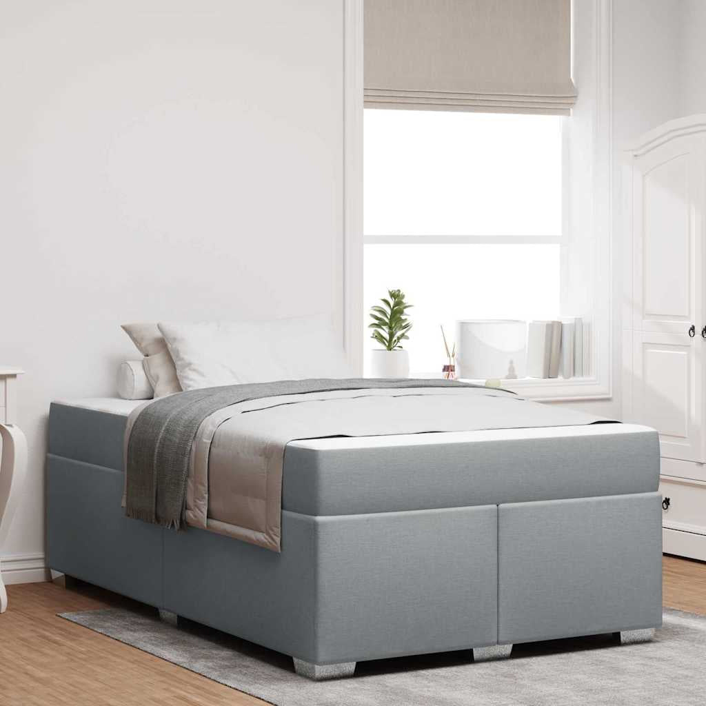 Cadre de lit avec matelas Gris clair 120 x 190 cm tissu - XIOS