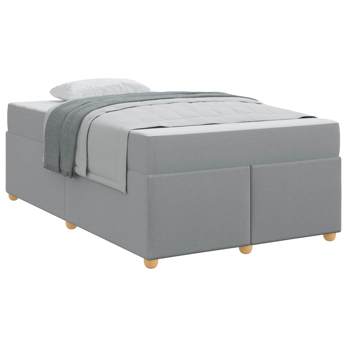 Cadre de lit avec matelas Gris clair 120 x 200 cm tissu - XIOS