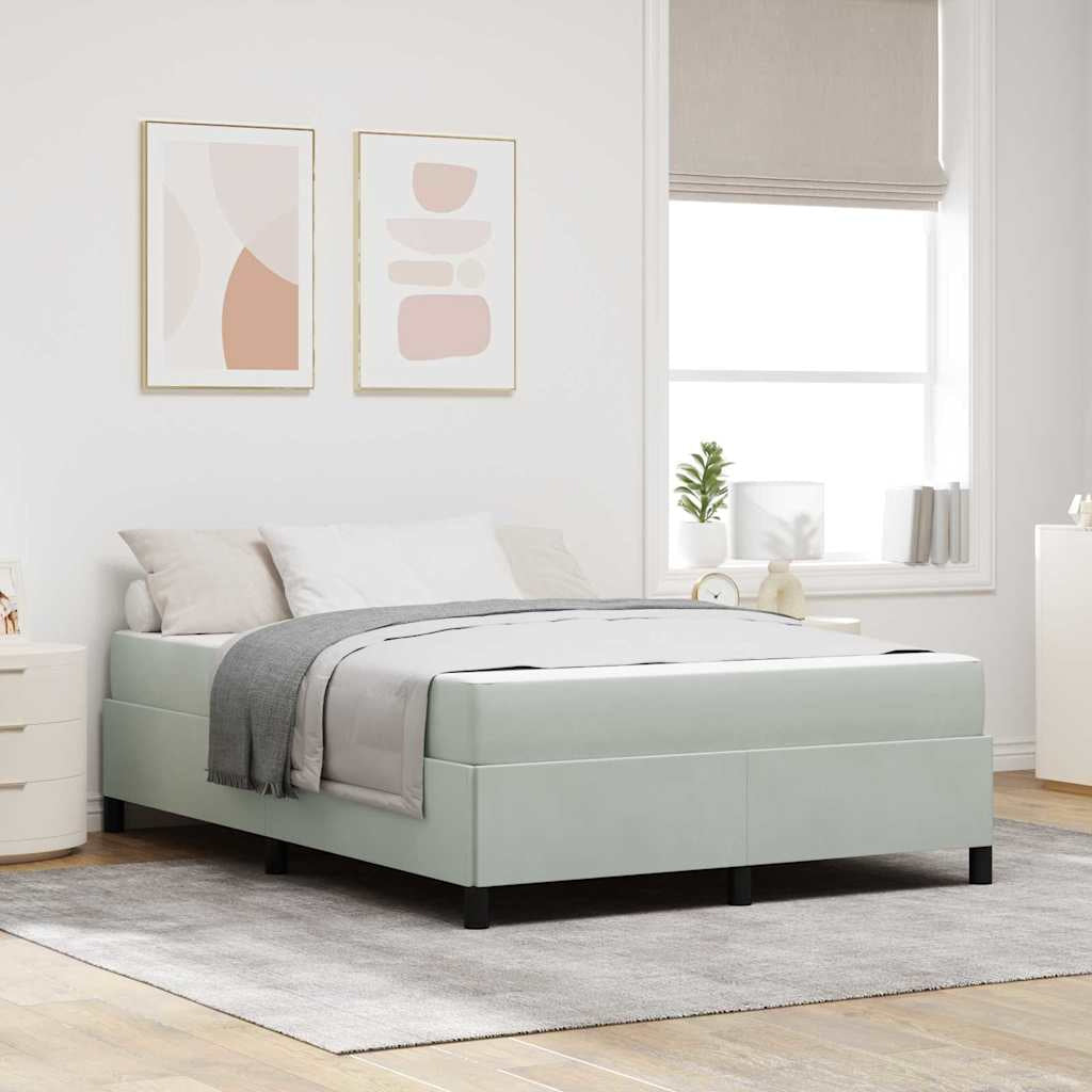 Cadre de lit avec matelas Gris clair 140 x 190 cm tissu - XIOS