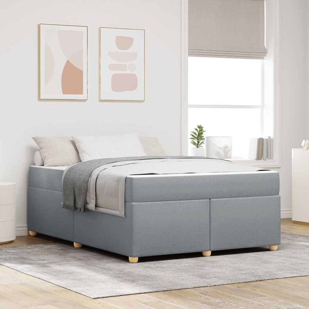 Cadre de lit avec matelas Gris clair 140 x 200 cm tissu - XIOS