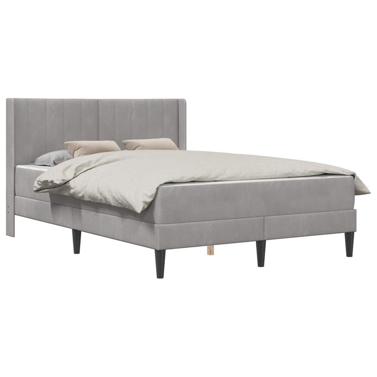 Cadre de lit avec matelas Gris clair 160 x 200 cm Velours - XIOS