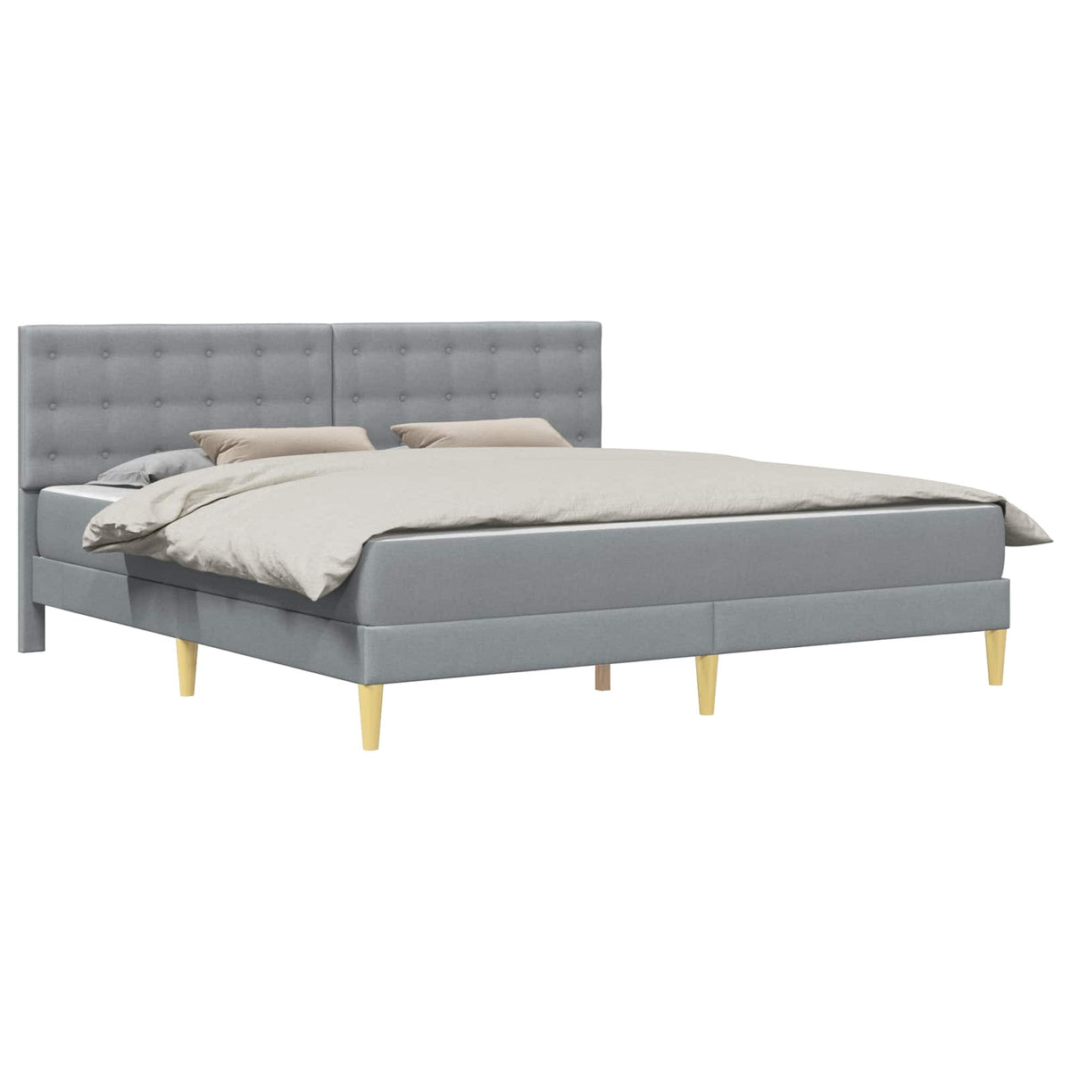 Cadre de lit avec matelas Gris clair 180 x 200 cm Tissu - XIOS