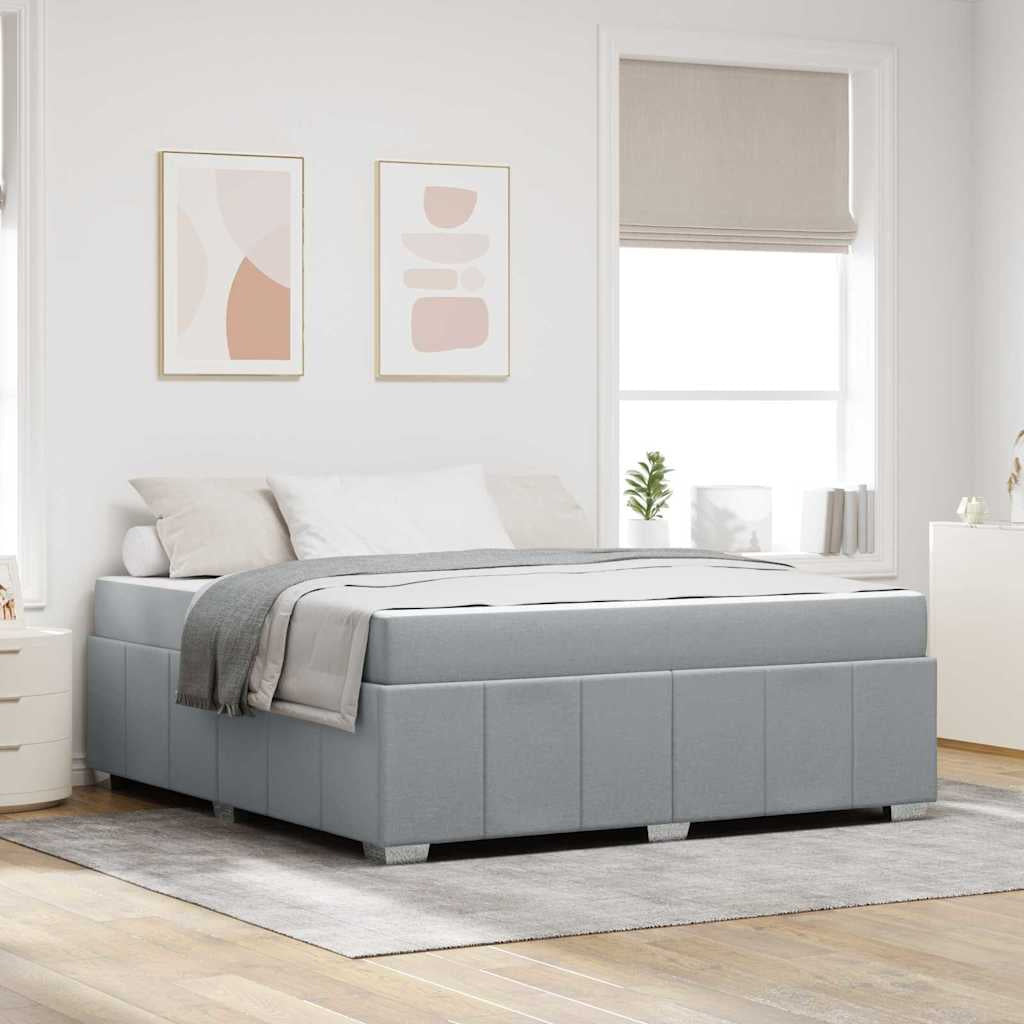 Cadre de lit avec matelas Gris clair 180 x 200 cm tissu - XIOS