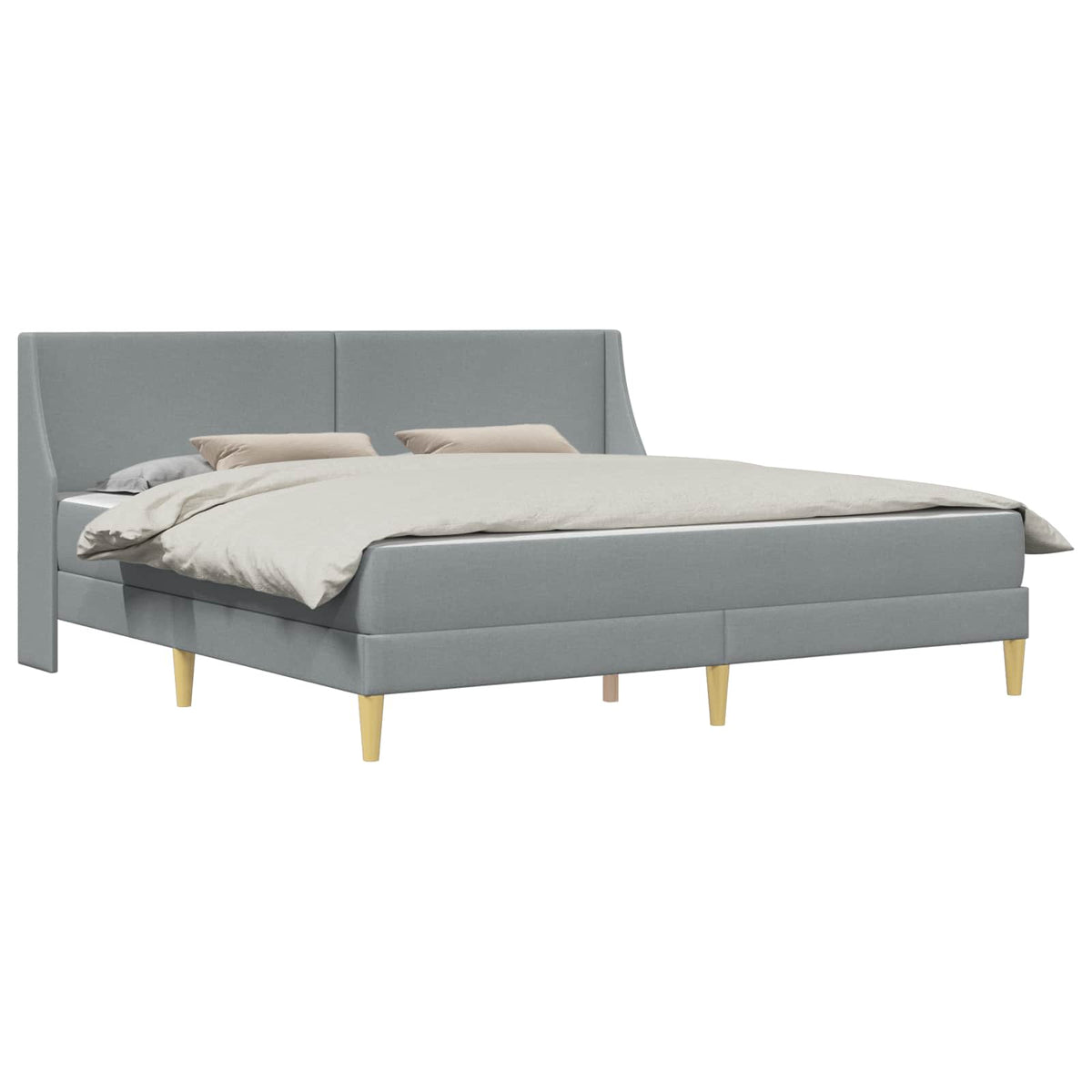 Cadre de lit avec matelas Gris clair 200 x 200 cm Polyester - XIOS