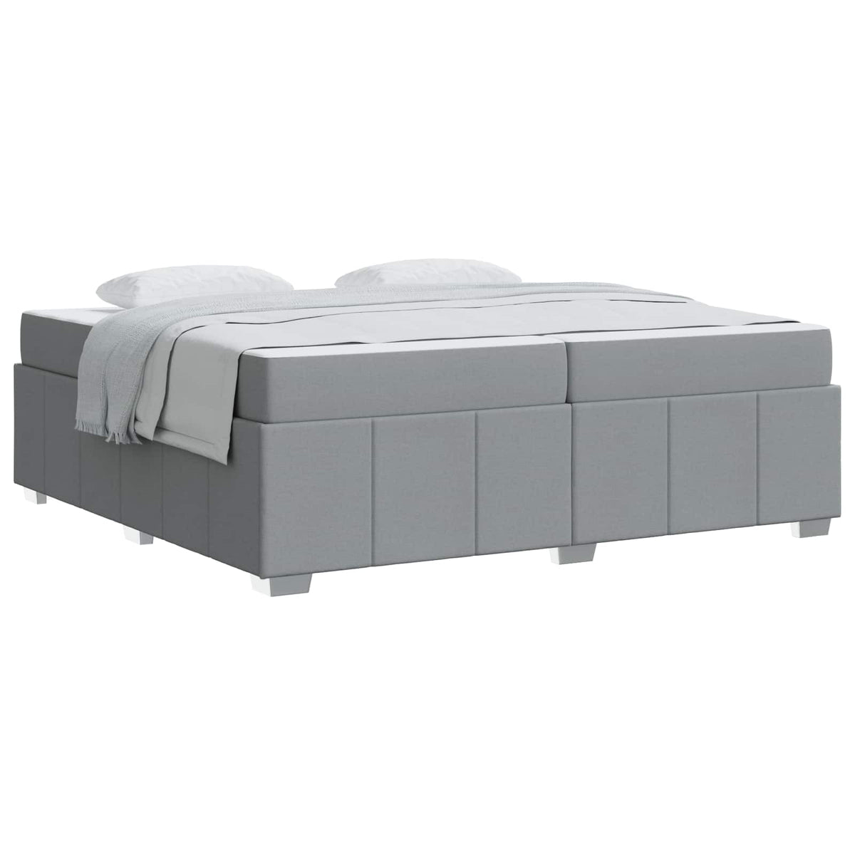 Cadre de lit avec matelas Gris clair 200 x 200 cm tissu - XIOS
