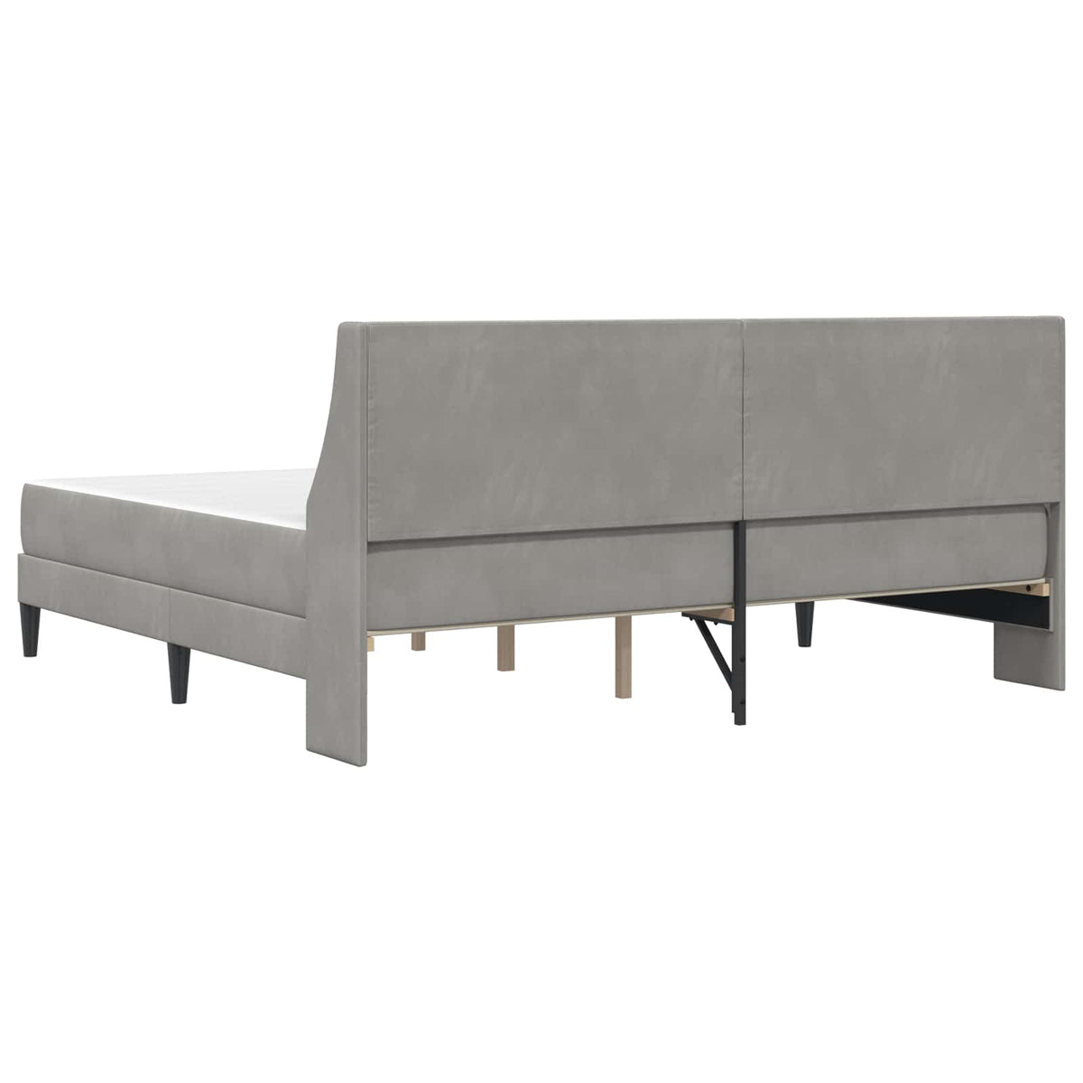 Cadre de lit avec matelas Gris clair 200 x 200 cm Velours - XIOS