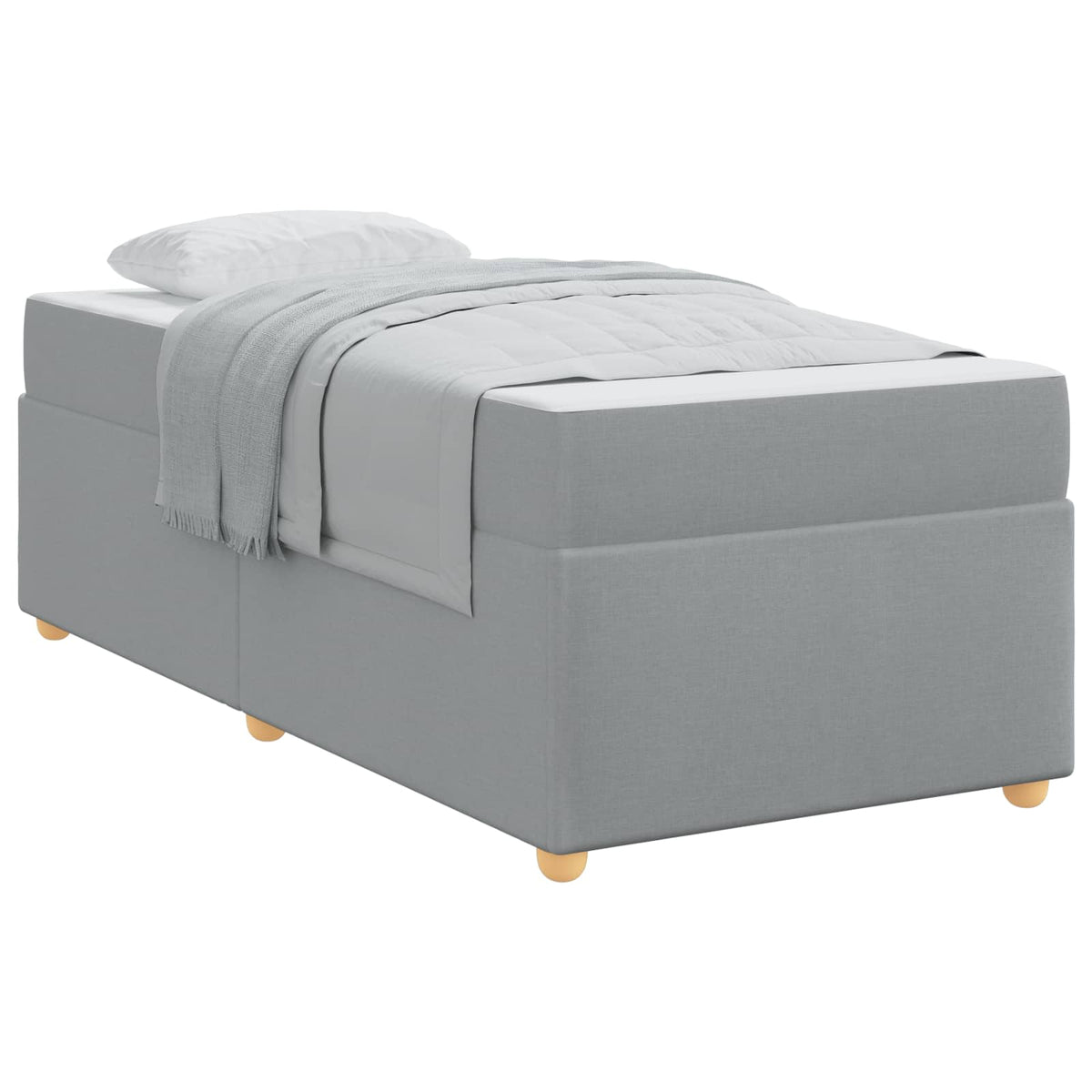 Cadre de lit avec matelas Gris clair 90 x 200 cm tissu - XIOS