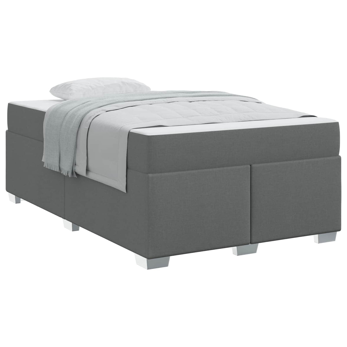 Cadre de lit avec matelas Gris foncé 120 x 200 cm tissu - XIOS