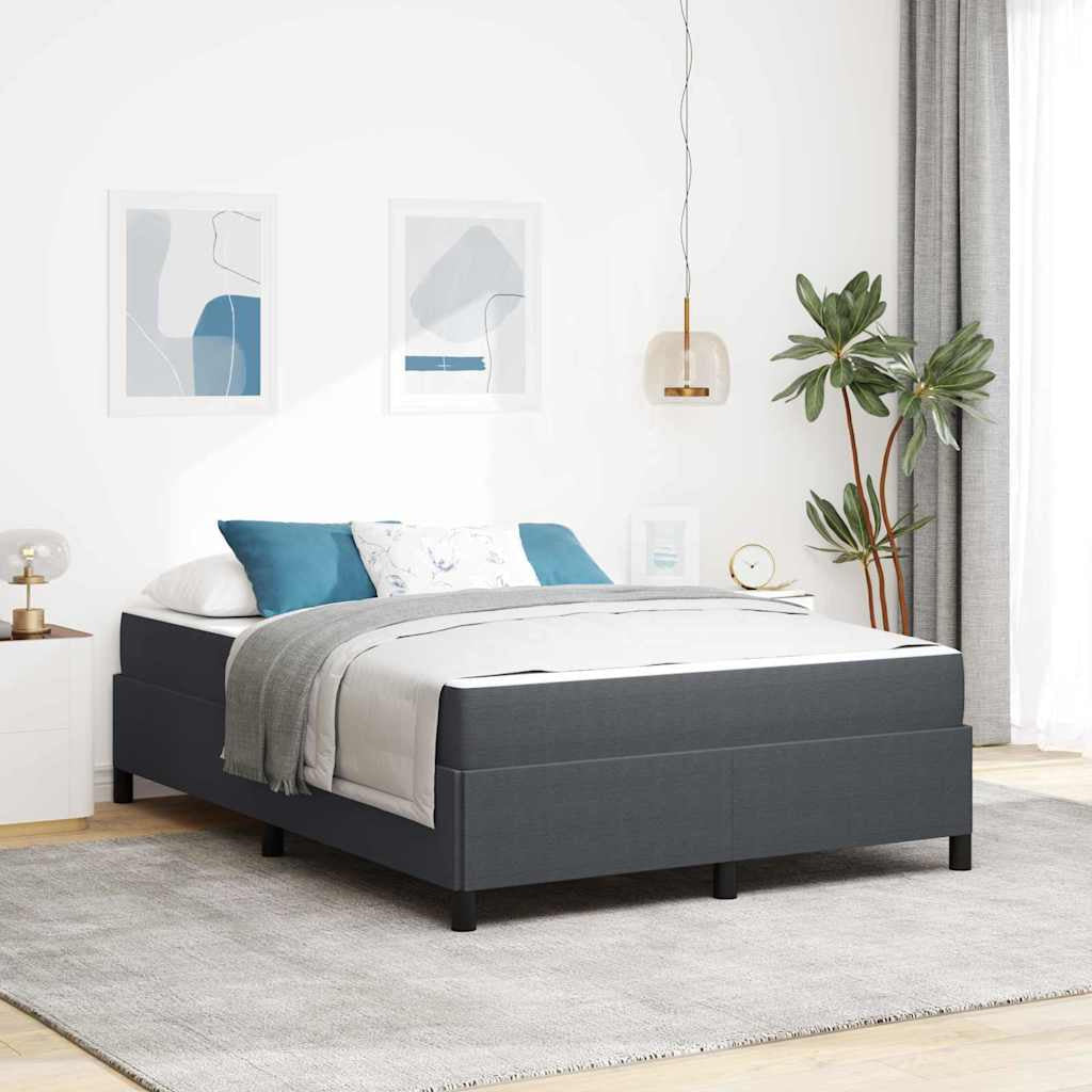 Cadre de lit avec matelas Gris foncé 140 x 200 cm tissu - XIOS