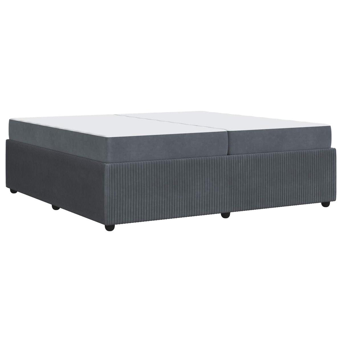 Cadre de lit avec matelas Gris foncé 200 x 200 cm tissu - XIOS