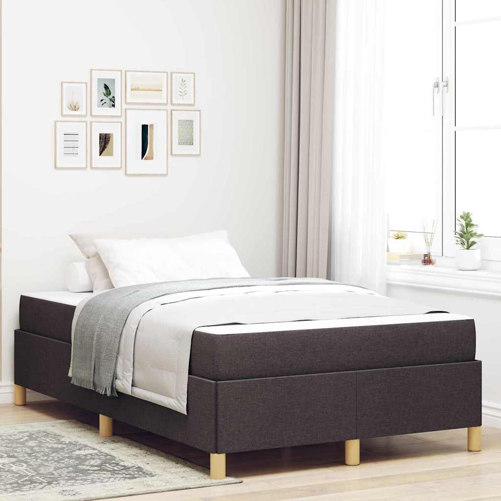 Cadre de lit avec matelas Marron foncé 120 x 190 cm tissu - XIOS