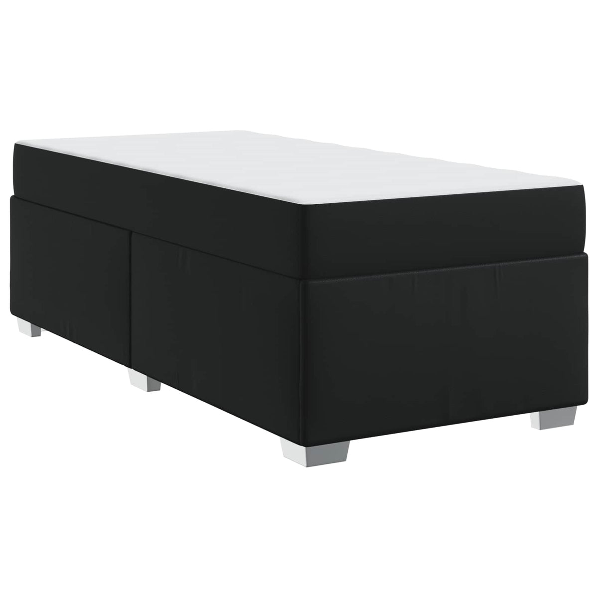 Cadre de lit avec matelas Noir 100 x 200 cm tissu - XIOS