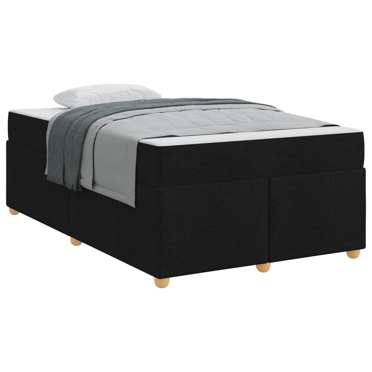 Cadre de lit avec matelas Noir 120 x 200 cm tissu - XIOS