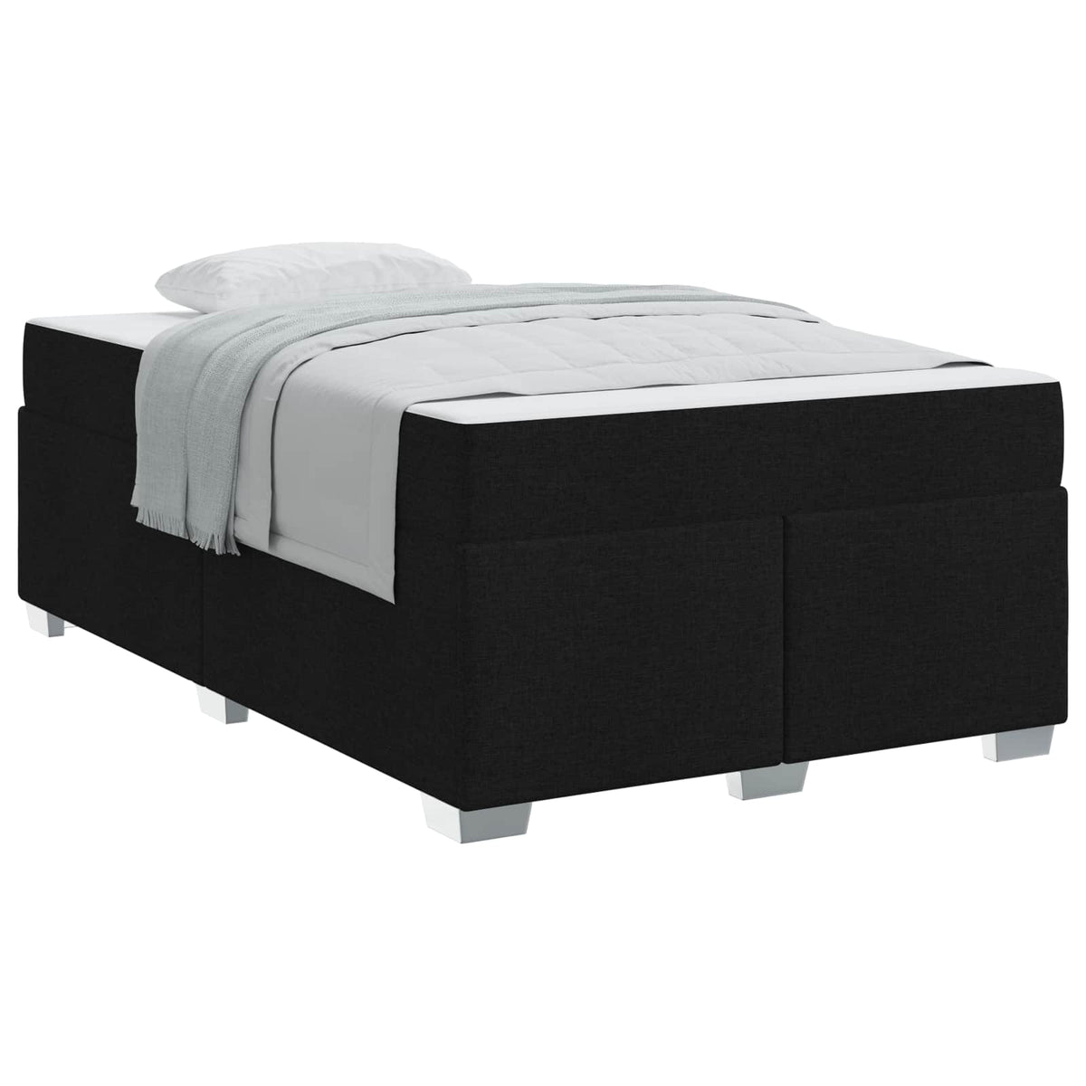 Cadre de lit avec matelas Noir 120 x 200 cm tissu - XIOS