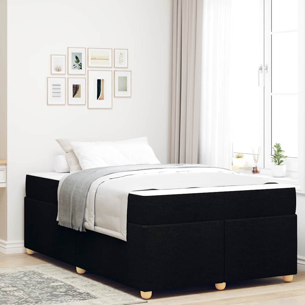 Cadre de lit avec matelas Noir 120 x 200 cm tissu - XIOS