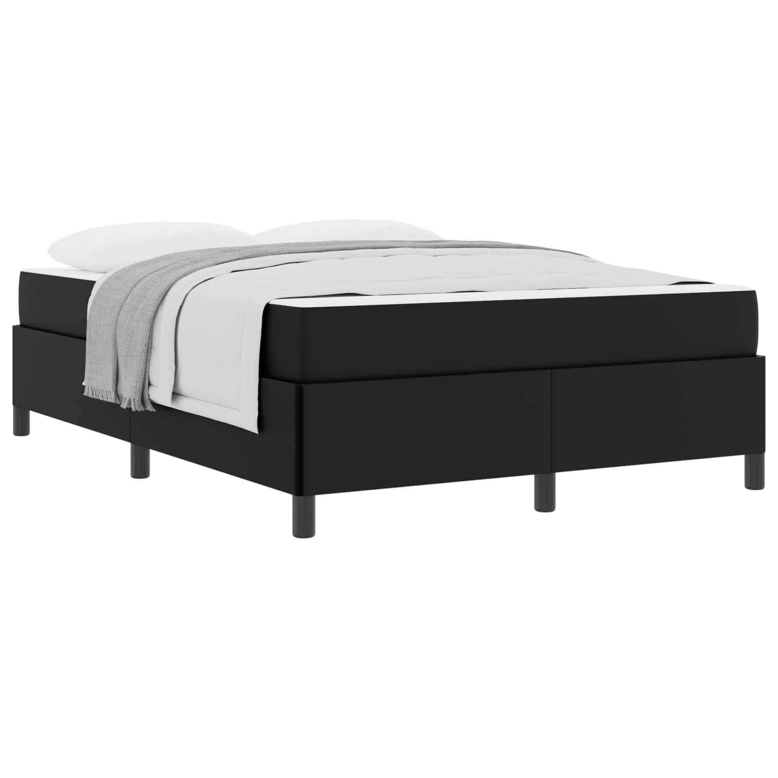 Cadre de lit avec matelas Noir 160 x 200 cm tissu - XIOS