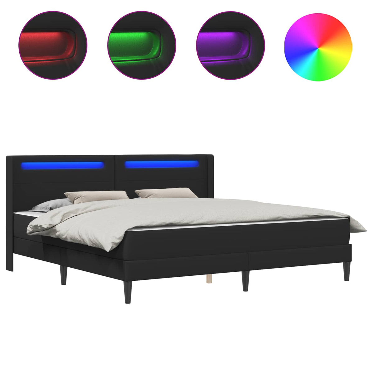 Cadre de lit avec matelas Noir 180 x 200 cm Simili cuir - XIOS