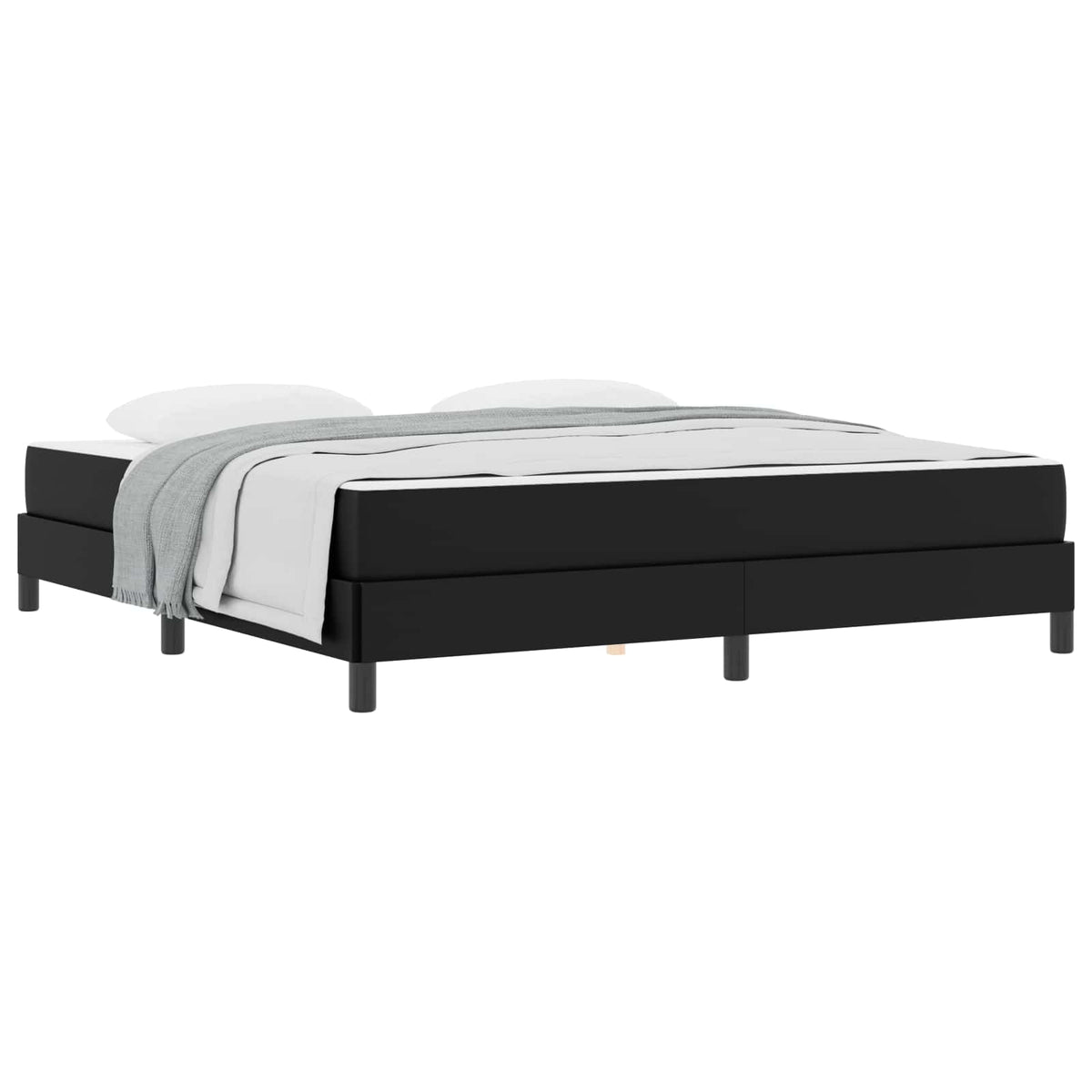 Cadre de lit avec matelas Noir 180 x 200 cm tissu - XIOS