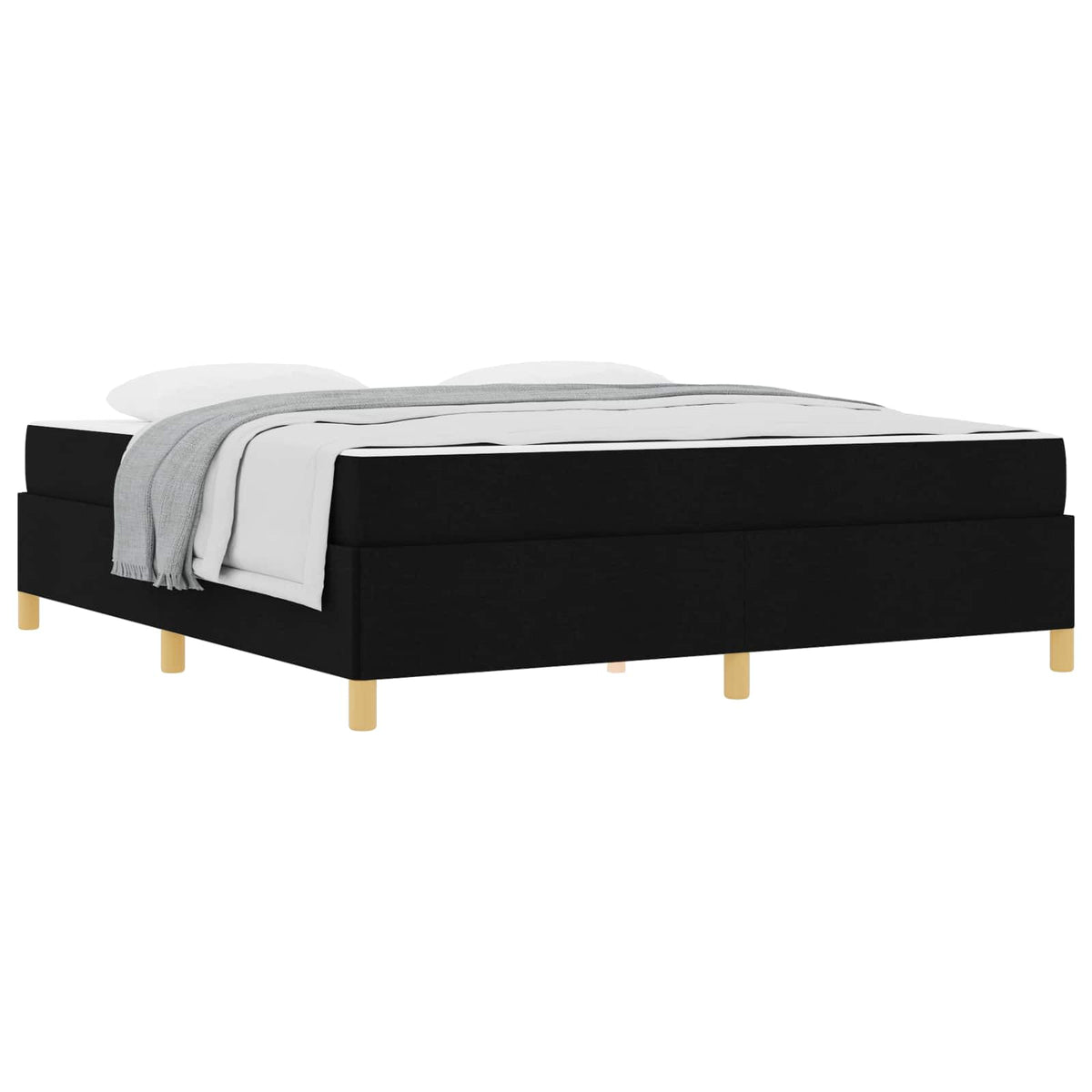 Cadre de lit avec matelas Noir 180 x 200 cm tissu - XIOS