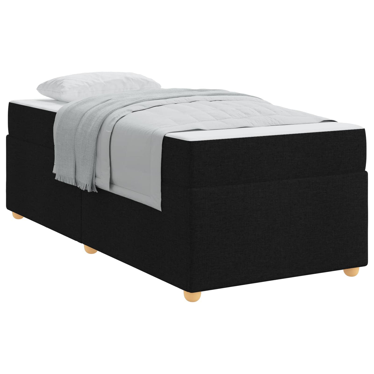 Cadre de lit avec matelas Noir 90 x 190 cm tissu - XIOS