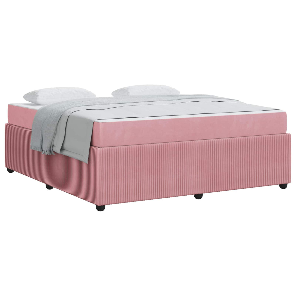 Cadre de lit avec matelas Rose 180 x 200 cm tissu - XIOS