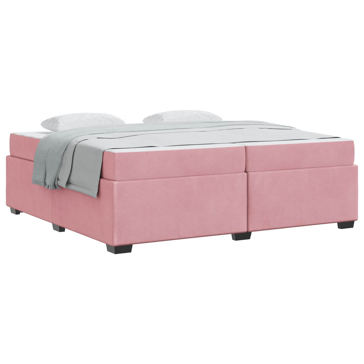 Cadre de lit avec matelas Rose 200 x 200 cm tissu - XIOS