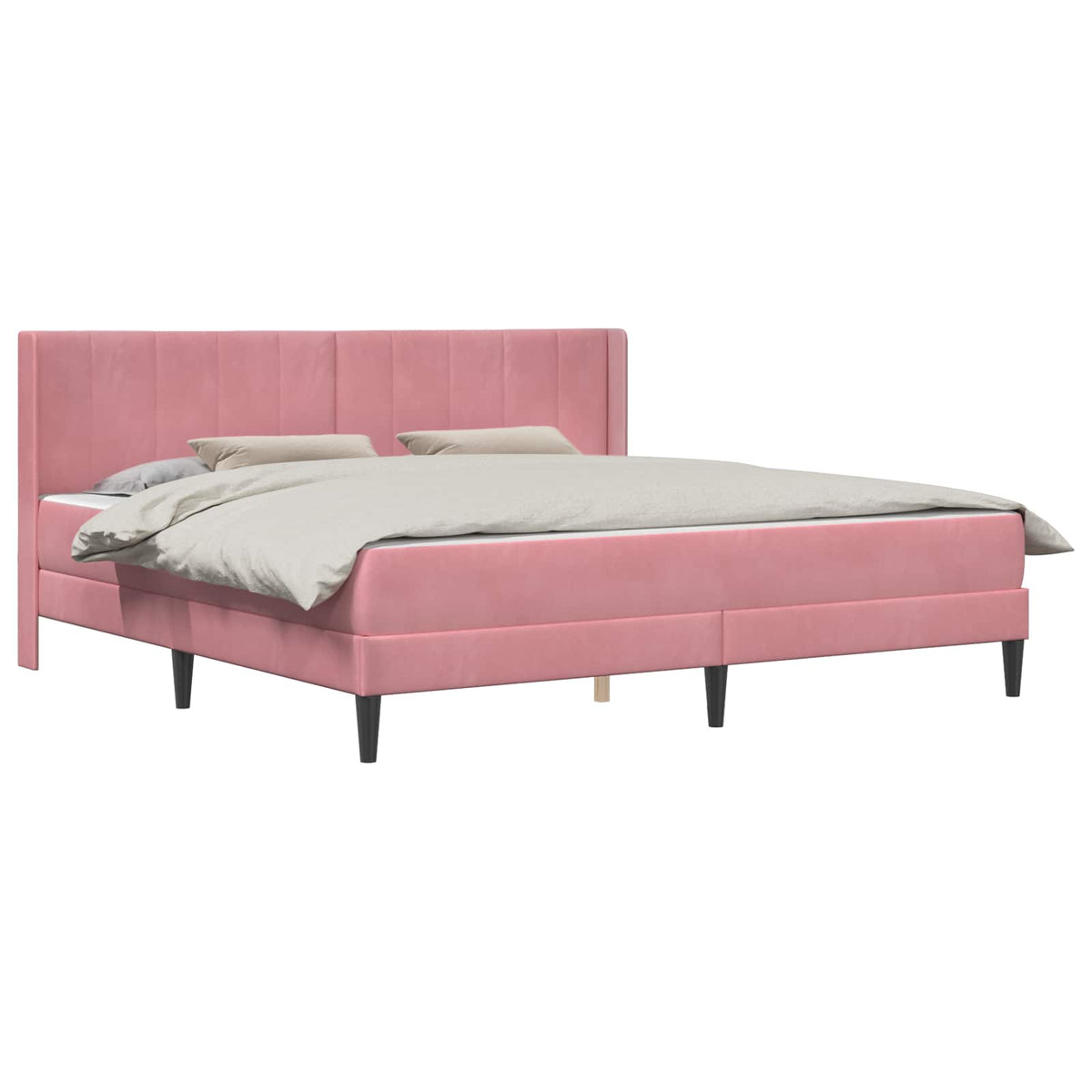 Cadre de lit avec matelas Rose 200 x 200 cm Velours - XIOS