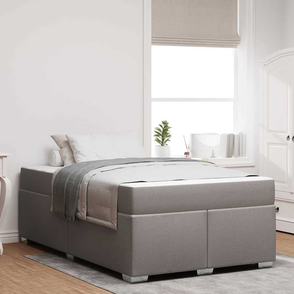 Cadre de lit avec matelas Taupe 120 x 200 cm tissu - XIOS
