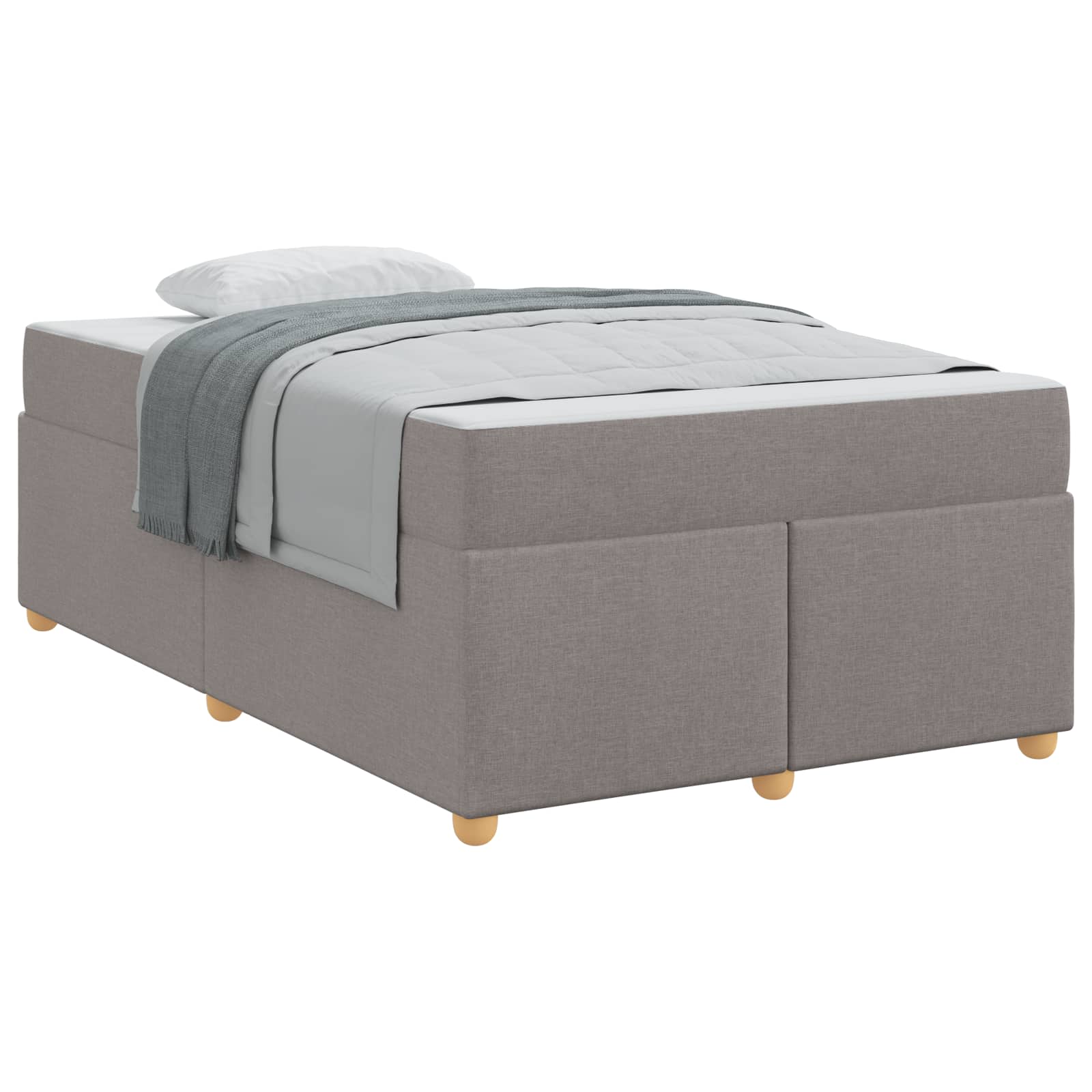Cadre de lit avec matelas Taupe 120 x 200 cm tissu - XIOS