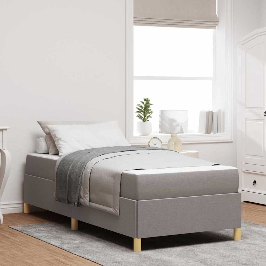 Cadre de lit avec matelas Taupe 90 x 200 cm tissu - XIOS