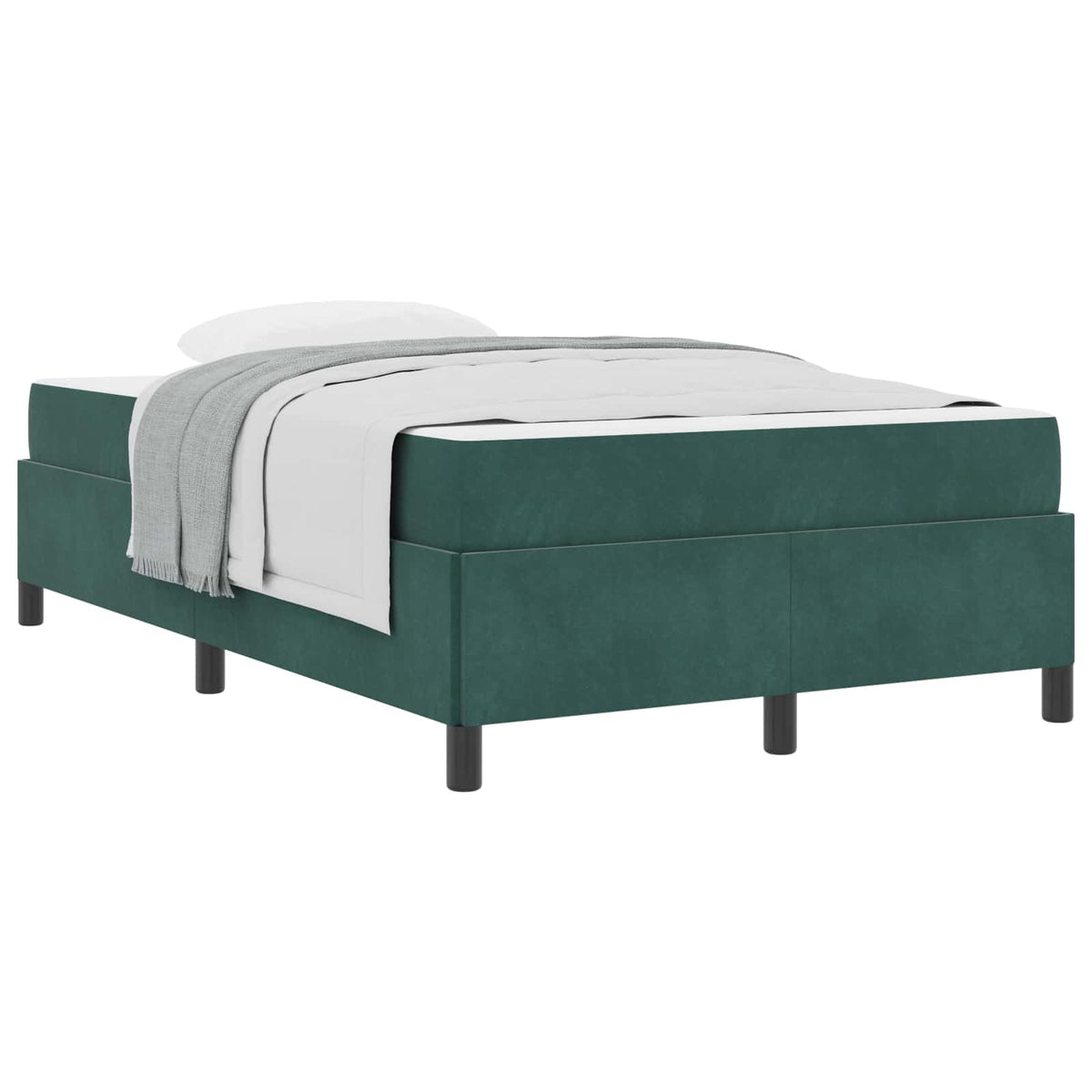 Cadre de lit avec matelas Vert foncé 120 x 190 cm tissu - XIOS
