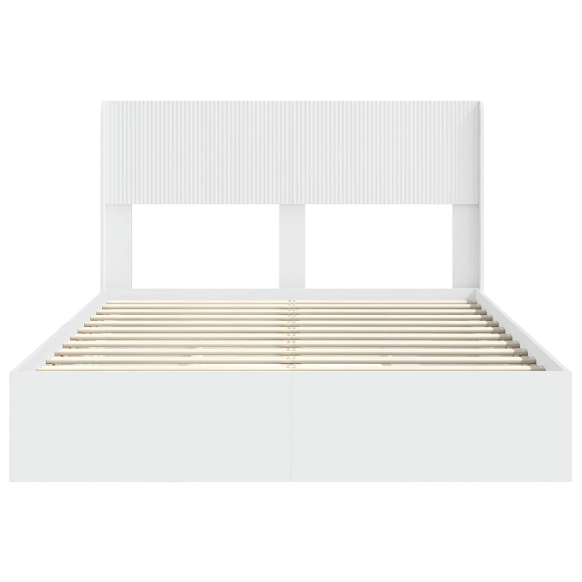 Cadre de lit avec rangement et tête de lit Blanc 140 x 190 cm - XIOS