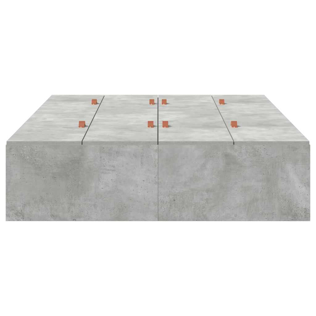 Cadre de lit avec rangement avec porte Gris béton 120 x 190 cm - XIOS