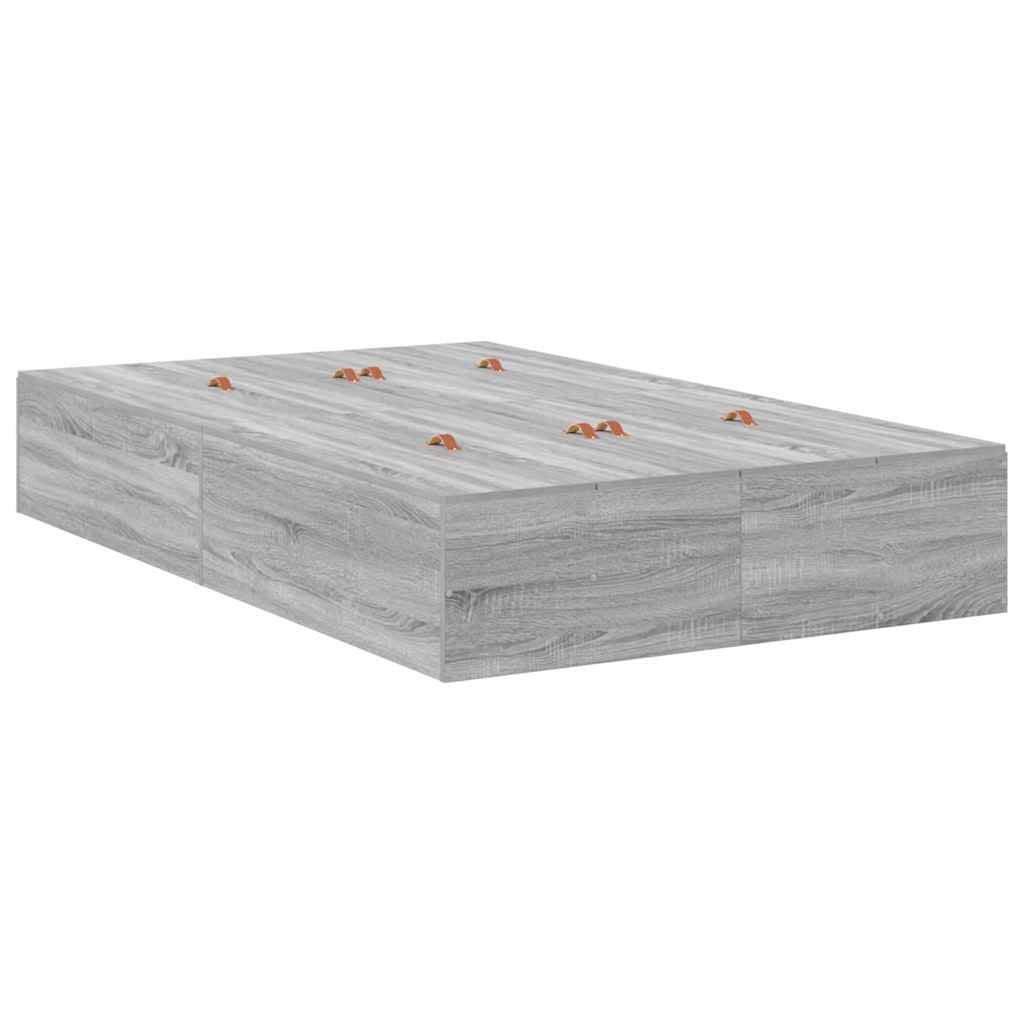 Cadre de lit avec rangement avec porte Gris Sonoma 120 x 190 cm - XIOS
