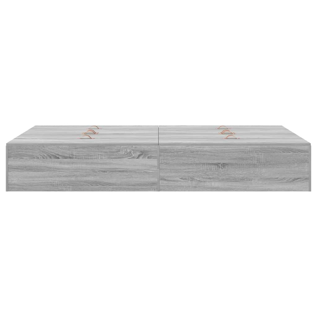 Cadre de lit avec rangement avec porte Gris Sonoma 120 x 190 cm - XIOS