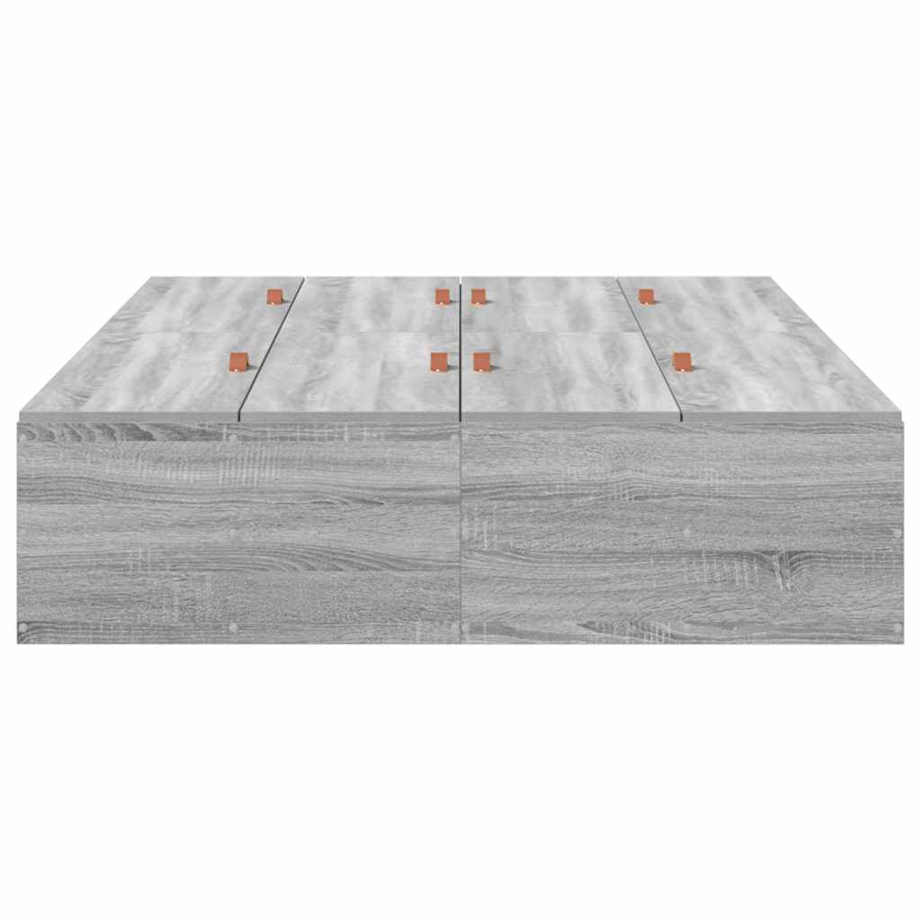 Cadre de lit avec rangement avec porte Gris Sonoma 120 x 190 cm - XIOS