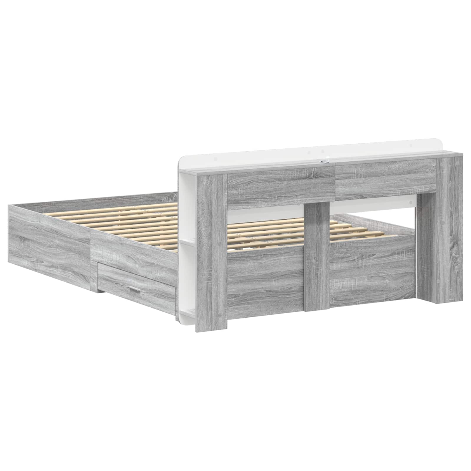 Cadre de lit avec rangement Sonoma gris 140 x 200 cm - XIOS