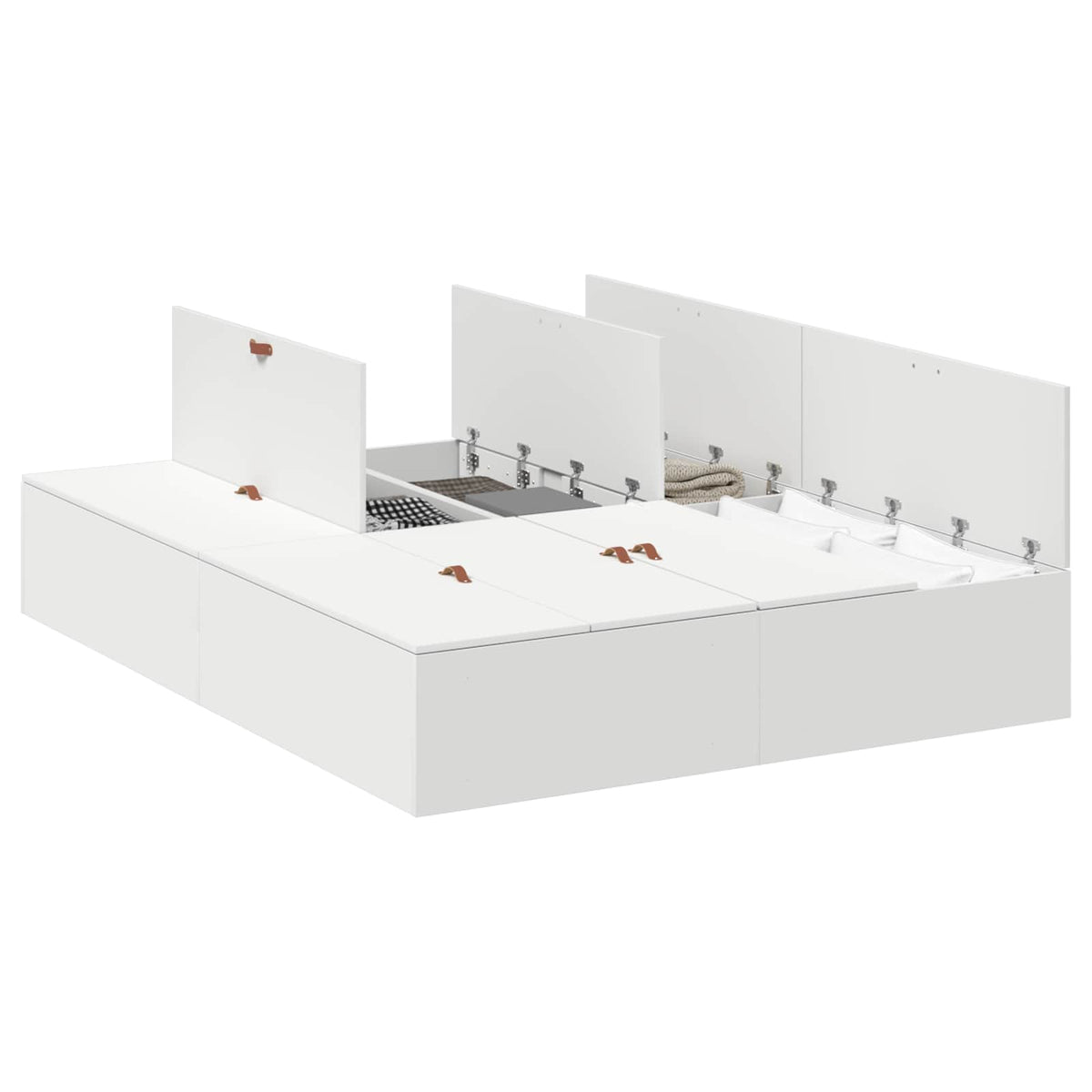 Cadre de lit avec rangement avec stockage Blanc 150 x 200 cm - XIOS
